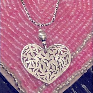 Silpada Sterling Silver Filigree Heart 💜 Necklace